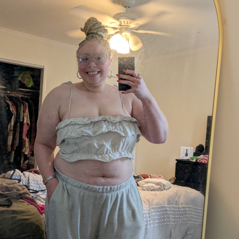Ruffled Cream Crop Top